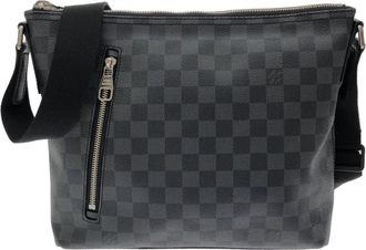 Louis Vuitton Dark Gray Graphite Coated Canvas Shoulder Bag (Pre-Owned)