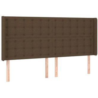 vidaXL Cabecero Con Led De Tela Marr&oacute;n Oscuro 183x16x118/128 Cm Vidaxl