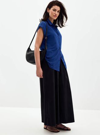 Contemporaine Womens Piqu&eacute; jersey cap-sleeve shirt