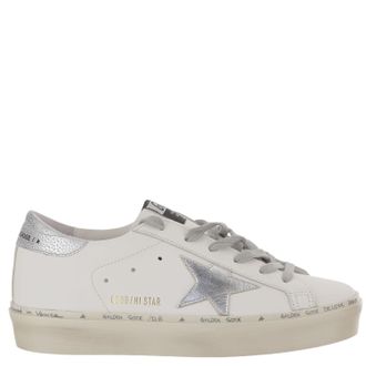 Golden Goose Leather Hi Star Silver Patch Sneakers