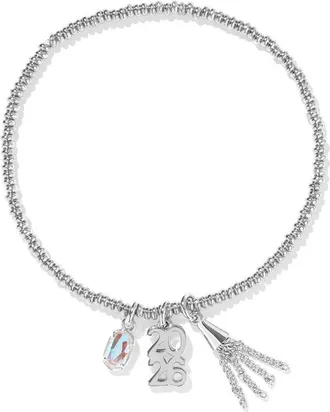 Kendra Scott Womens Graduation Stretch Bracelet In Silver Dichroic Glass
