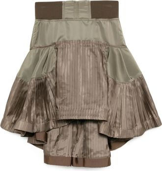 sacai Gonna plissettata in twill - Verde