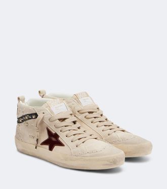 Golden Goose Zapatillas altas Mid Star de ante adornadas