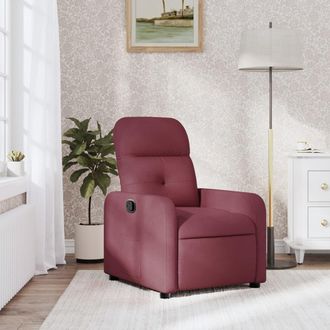 vidaXL Sill&oacute;n Reclinable De Tela Rojo Tinto Vidaxl