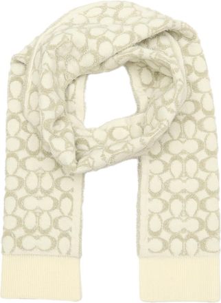 Coach Coach womens Signature C Metallic Muffler, Chalk, One Size