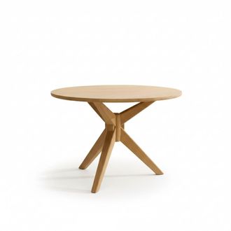 Wabi Home Mesa de comedor redonda de madera maciza &Oslash;120 cm