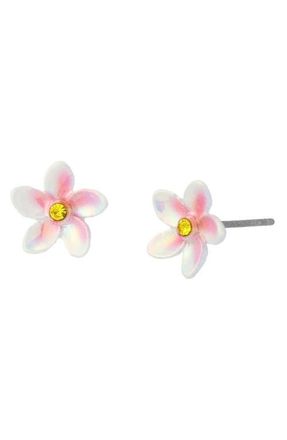 Betsey Johnson Beach Flower Stud Earrings in Pink at Nordstrom