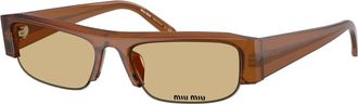 Miu Miu Rechthoekige zonnebril - unisex - Zonnebrillen - Bruin - 51 MM - Accessoires