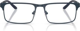 Emporio Armani 55mm Rectangle Optical Glasses in Matte Blue /Demo Lens at Nordstrom