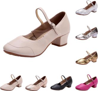 Generic Low Block Heel Sandals For Women Women Mary Jane Shoes Slip On Dress Heels Elastic Close Toe Sandals Chunky Heeled Court Shoes Soft Sole Footwear Mode