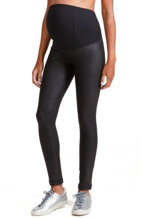 Ingrid & Isabel Faux Leather Maternity Leggings in Jet Black at Nordstrom, Size X-Large