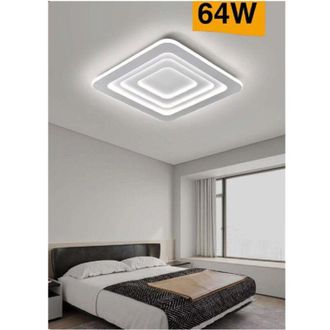 Trade Shop Trade Shop Traesio - Trade Shop - Plafoniera C46 Effetto Quadrati Moderna Led 64w Lampada Soffitto Luce 3000k-6500k