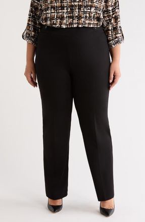 Anne Klein Side Tab Trousers in Anne Black at Nordstrom, Size 1X