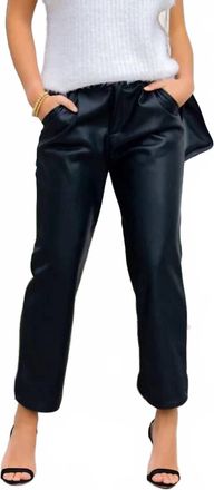 Bishop + Young Pleat Crop Vegan Leather Pant In Blk