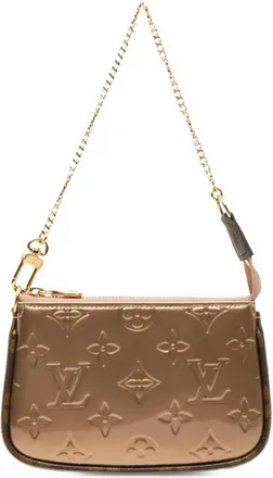 Louis Vuitton Rose Gold Patent Leather Clutch Bag Pochette Pouch (Pre-Owned)
