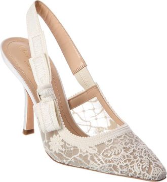 Dior Jadior Lace & Grosgrain Slingback Pump