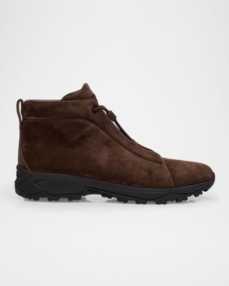 Ermenegildo Zegna Men & apos;s Triple Stitch Vetta Suede Boots