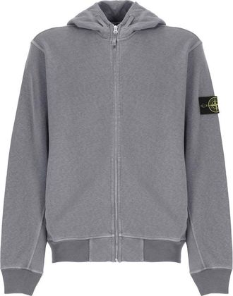 Stone Island Sky Blue Cotton Sweatshirt