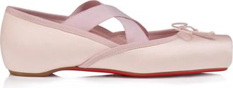 Christian Louboutin Ballerina Plat - Dames - Ballerinas - Roze - 39 1/2 EU - Leer - Schoenen