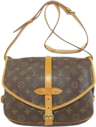 Louis Vuitton Pre-owned Cross Body Bags, female, Brown, Size: ONE SIZE Pre-owned Vintage Canvas Cross Body Bag
