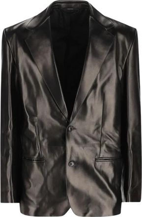 Gucci Treated Soft Plonge Jacket - Heren - Blazers - Zwart - L - Leer - Jassen