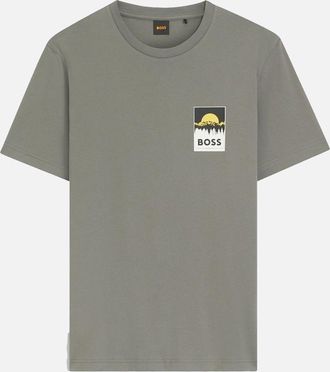 HUGO BOSS Mens Boss Te Plain T-Shirt - Grey - Size: 42