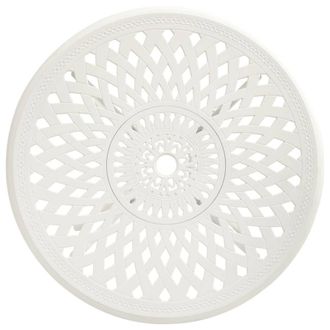 Berkfield Home Garden Table White 78x78x72 cm Cast Aluminium | Size: 78 x 78 x 72 cm