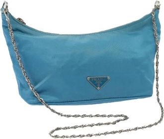 Prada Pre-owned Shoulder Bags, female, Blue, Size: ONE SIZE Pre-owned Nylon Vintage Shoulder Bag