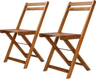 vidaXL Vidaxl - Sillas De Bistr&oacute; 2 Unidades Madera Maciza De Acacia