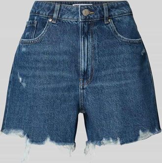 Review Jeansshorts im Used-Look und mit 5-Pocket-Design in Dunkelblau, Gr&ouml;&szlig;e XL
