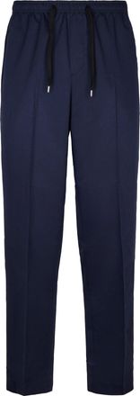 Cellar Door Tailored Blue Trousers with Adjustable Waist