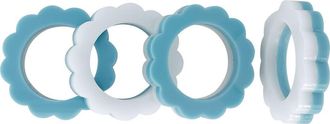 Mariposa Scallop Set of 4 Napkin Rings in Teal And White at Nordstrom