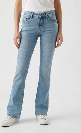 MAC Broeken Bootcut-Jeans MAC DETROIT flared, Damen, Gr. 34, L&auml;nge 32, 90s cool wash, Denim/Jeans, Obermaterial: 99% Baumwolle, 1% Elasthan, bootcut fit lang, Jea