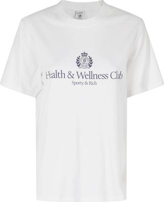 Sporty & Rich H&W Crest T-Shirt - Dames - T-shirts - Wit - XS - Katoen - Tops