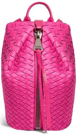 Aim&eacute;e Tamitha Woven Mini Backpack in Hot Pink Woven at Nordstrom Rack