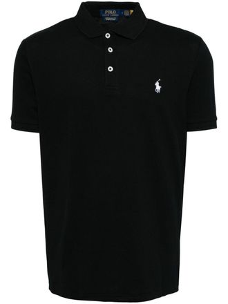 Polo Ralph Lauren Polo Pony-embroidered polo shirt - men - Cotton/Elastane - L - Black