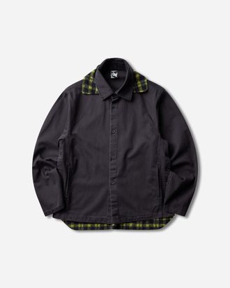 GR10K Men s FR KLOPMAN MARS Plaid Welding Overshirt Black