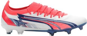 Puma Mens PUMA Ultra Ultimate CP FG/AG - Soccer Shoes Puma White/Blazing Blue/Sunblaze Size 10.0