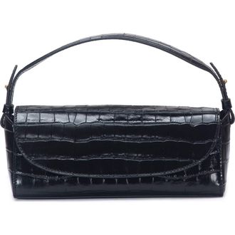 Vince Mini Sabrina Croc Embossed Leather Top Handle Bag in Black at Nordstrom Rack