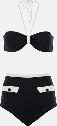 Adriana Degreas High-rise jacquard bikini