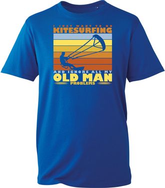 Generic Kitesurfing T-Shirt - Funny Old Man Quote Tee - Retro Style Kitesurfer Gift for Men (Royal, XL Years)