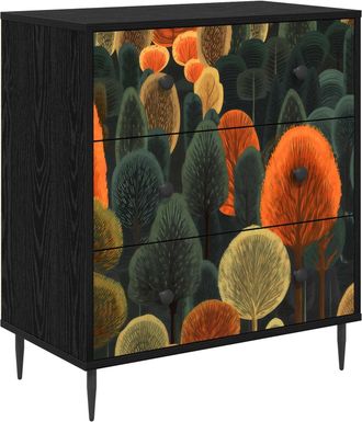vidaXL Cajonera Zaandam Impresi&oacute;n De Bosque 66 X 36,5 X 76 Cm Vidaxl
