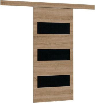 Mirjan24 Mobilier1 - Puerta Corredera Dover 135, Roble Sonoma + Negro
