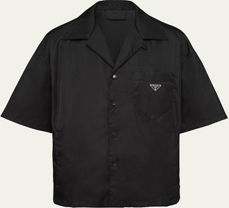 Prada Mens Re-Nylon Camp Shirt