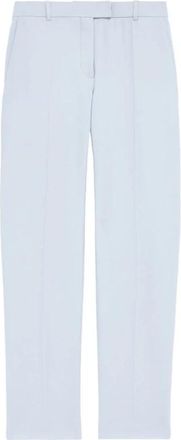 Alexander McQueen Broeken, Dames, Blauw, L, Leer, Cropped Tailored Broeken