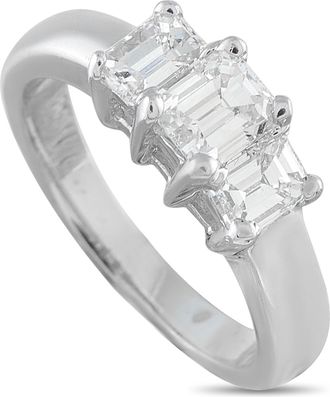 Luxury Bazaar 14K White Gold 1.64ct Diamond Three-Stone Ring MF19-080526