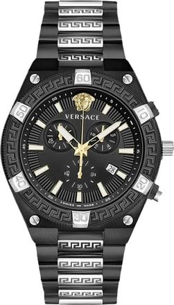 Versace Sporty Greca Chronograaf Horloge - Heren - Horloges - Zwart - ONE Size - Accessoires