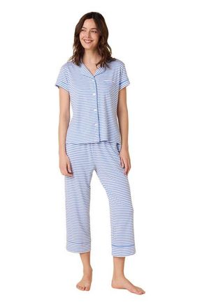 The Cats Pajamas Pima Knit Capri Set in Essential Stripe Provence at Nordstrom, Size X-Large