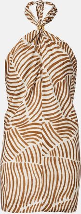 Vix Aster printed halterneck minidress