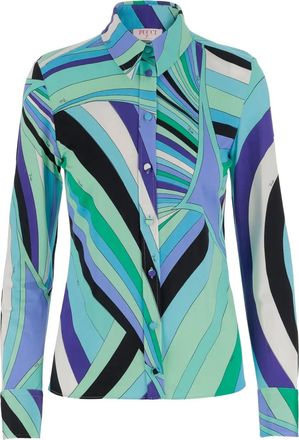 Pucci Camicia con stampa Iride - Blu
